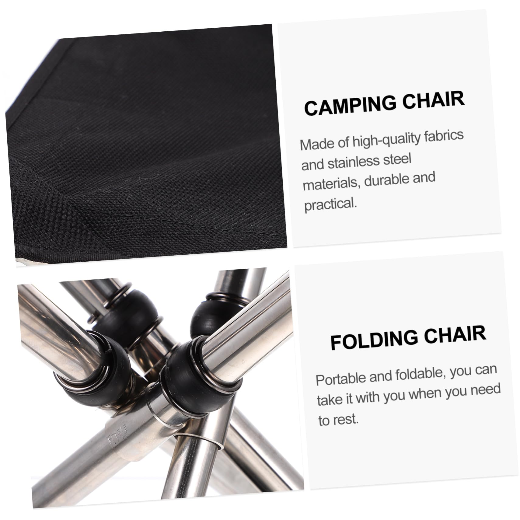 Abaodam 1Pc Outdoor Portable Fishing Stool Stainless Steel Folding Camping Chair Lightweight and Compact Design for Travel Beach and Picnics for Outdoor Activities and Adventures