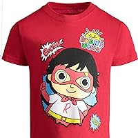 Vista 2 de RYAN'S WORLD Paquete de 2 camisetas Red Titan Combo Panda para niños pequeños a grandes