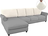 Vista 168 de H.VERSAILTEX 2025 New Sectional Couch Covers 8 Pieces Stretch Sofa Covers for Sectional Sofa Set Separate L Shaped Couch Cover for Both Left/Right