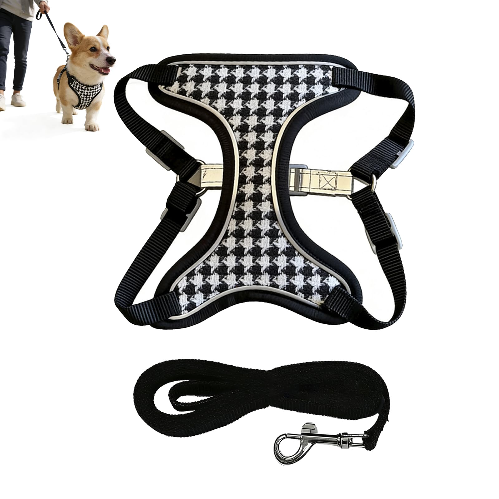 Cat Harness and Lead Set, Reflective Anti Pull Dog Harness and Leash Set, Kitten Vest Harness Cat Leash for Small Cats Dogs(for 3-5kg)