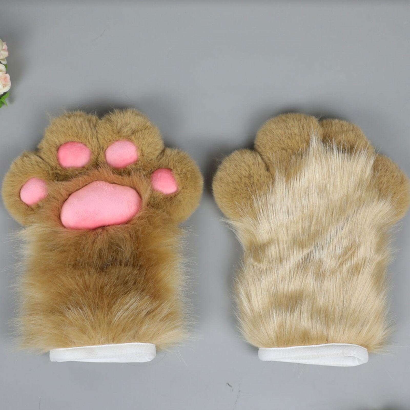 Guantes de pata de gato para mujer, manoplas felpa para fiesta Halloween, accesorios para disfraces Cosplay, disfraces y eventos temáticos divertidos, guantes pata gato para mujer,
