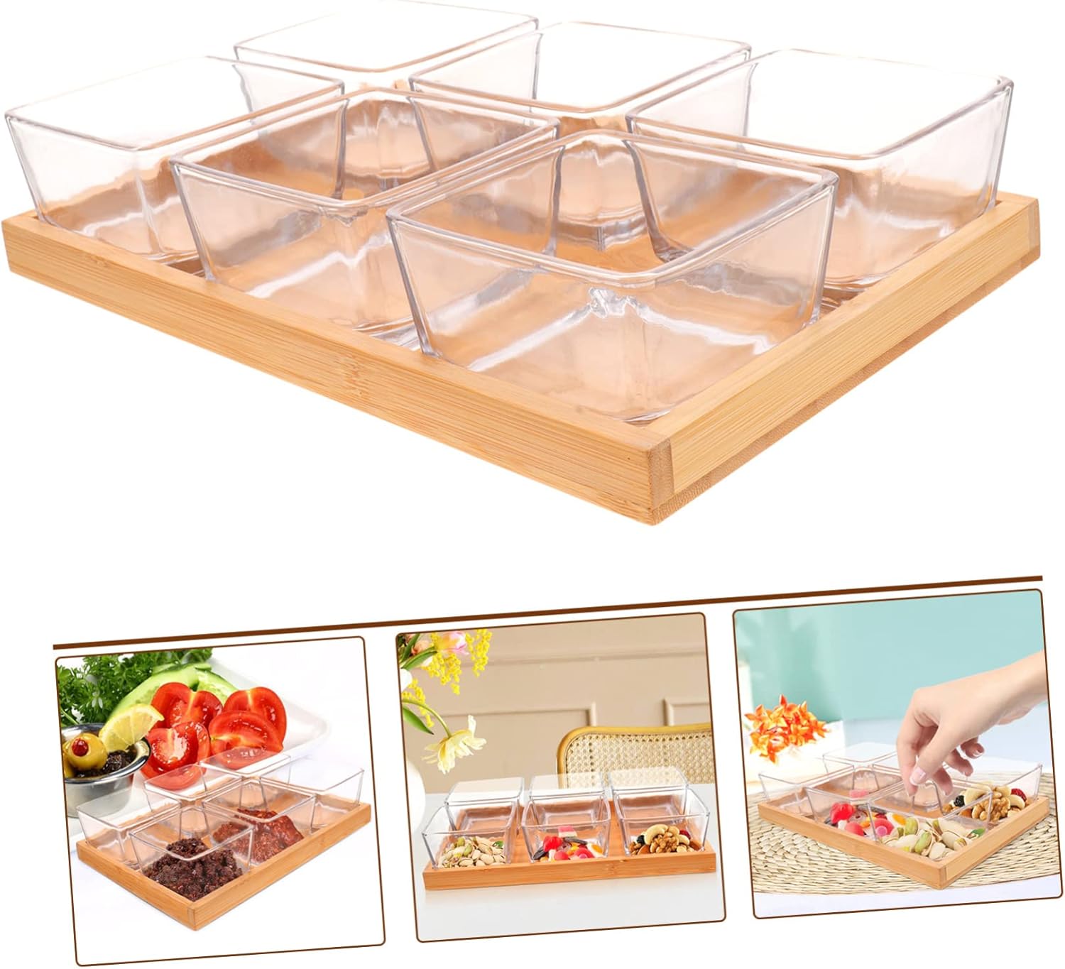 Fruit Snack Plate Glass Snack Bowl Container Decorative Dinnerware Glass Bowl