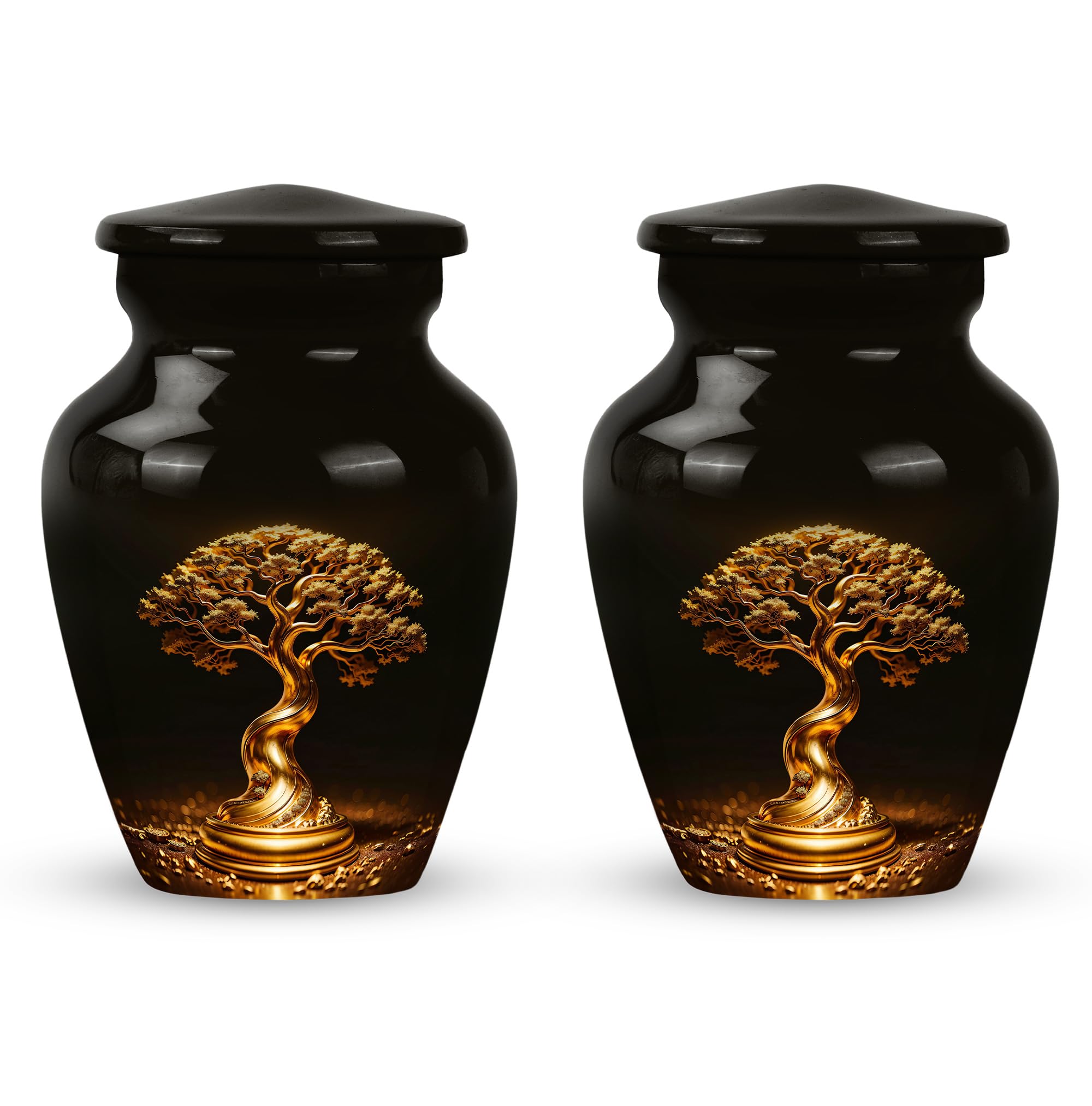 YATSKIA Set of 2 Tree of Life Keepsake Urns - Small Cremation Urns for Adult Ashes (Size- 3inch)