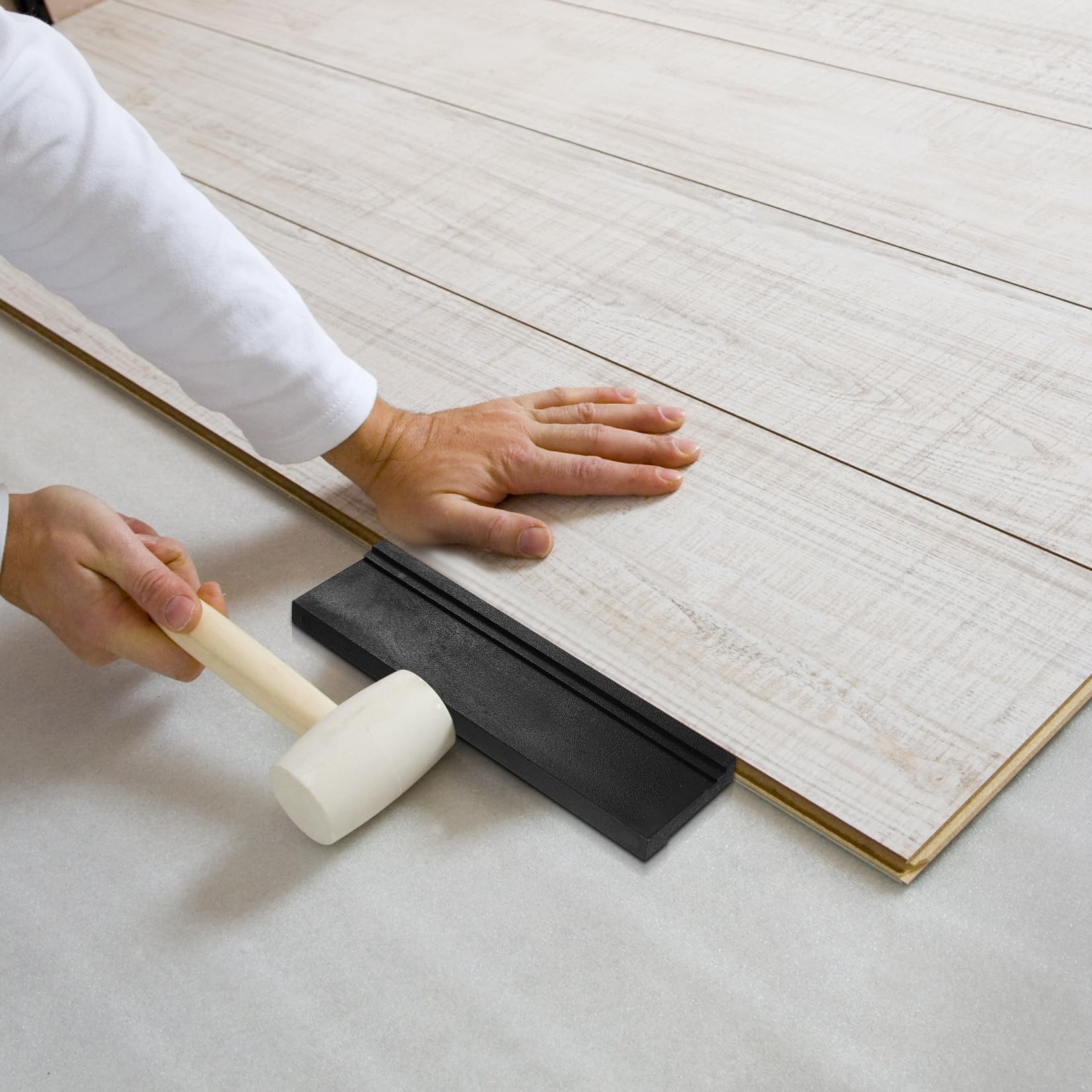 Pavimento In Vinile Click Da 4,62 M&sup2; Hickory 4,2 Mm Strato Di Usura Pavimento In Pvc Grigio Laminato 89923440