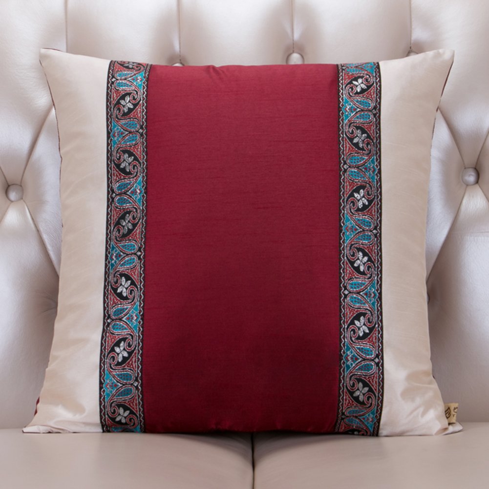 Oreiller style national ethnique avec coussin en coton PP 43x43 cm