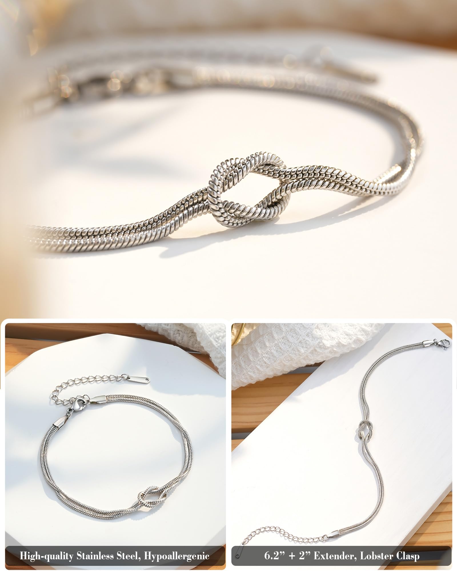 Tarsus Love Knot Bracelet Birthday Jewelry, 16th/18th/21st/30th/40th/50th Birthday Gifts for Women Her Girls Female
