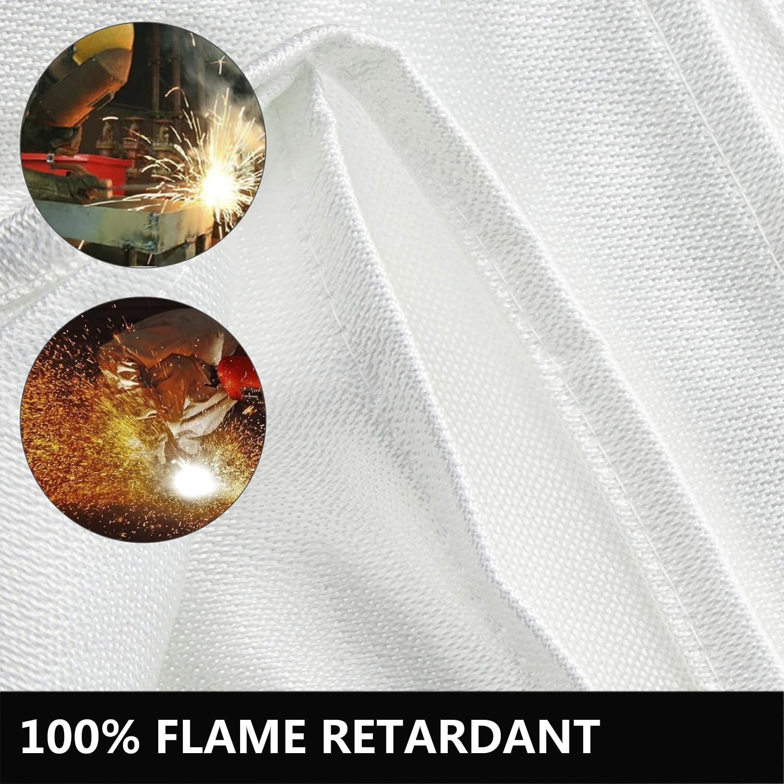 Manta de Soldadura Ignífuga con Ojales, Manta Cortafuegos de Fibra de Vidrio Resistente hasta 1000 ℃, Manta de Fuego para Hogar,Cocina,Chimenea,Almacén,Automóviles,1.2x1.8M/4x6FT