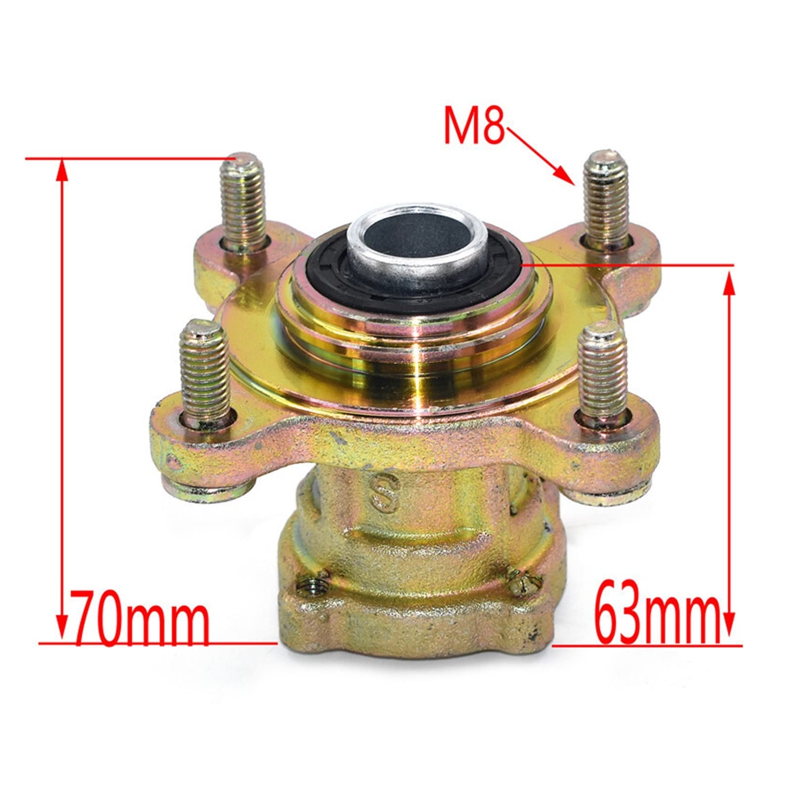 Vordere 17mm 4 Stifte Bremsscheibe Wheel Hub kompatibel mit 49cc 50cc 110cc 125cc 6 7 8 In-ch Wh-EEL Go Kart Buggy Karting EIN Fernseher Quad -Fahrradteile