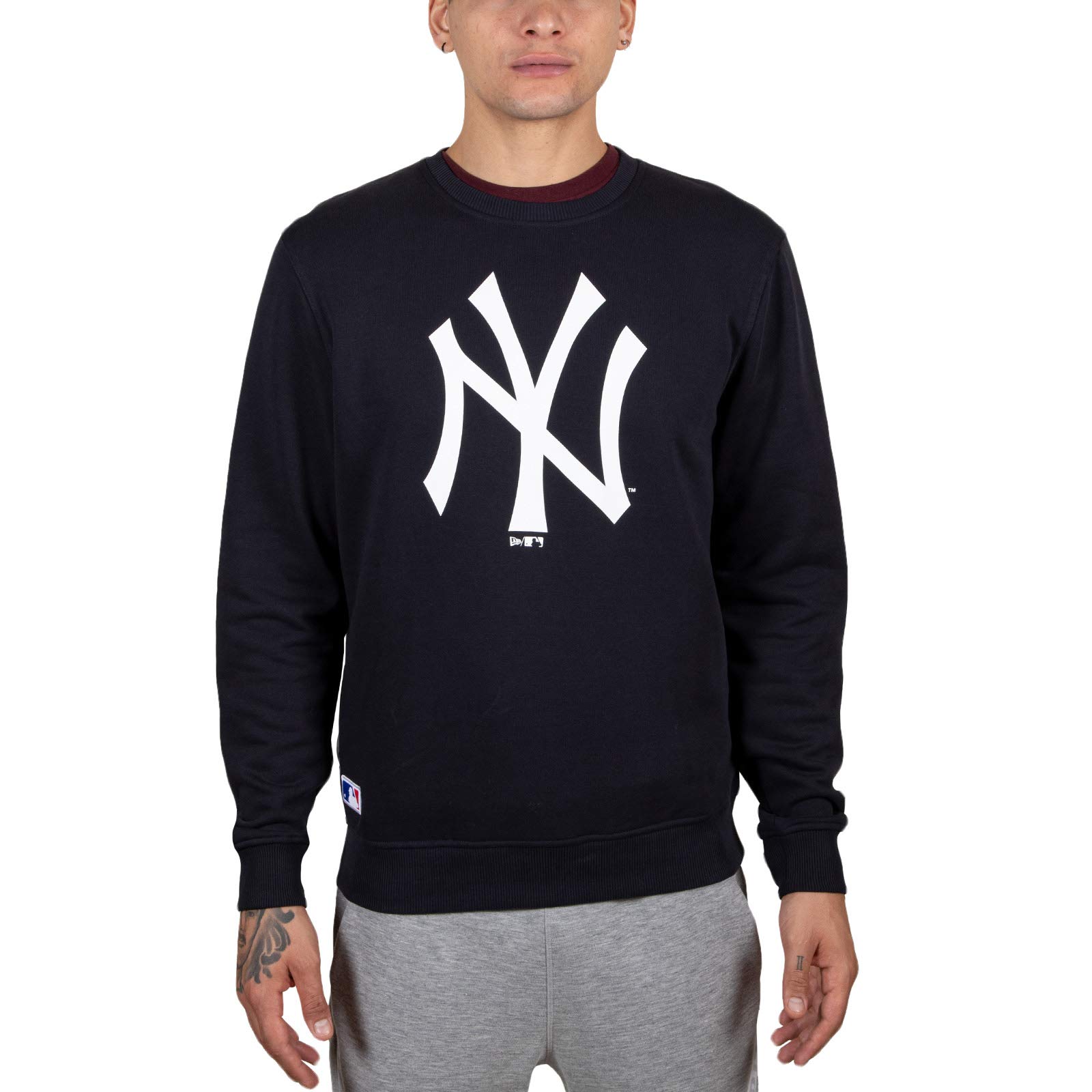New Era - MLB Crew Sweat NY Yankees, Felpa Uomo, Blu (Navy), 3XL