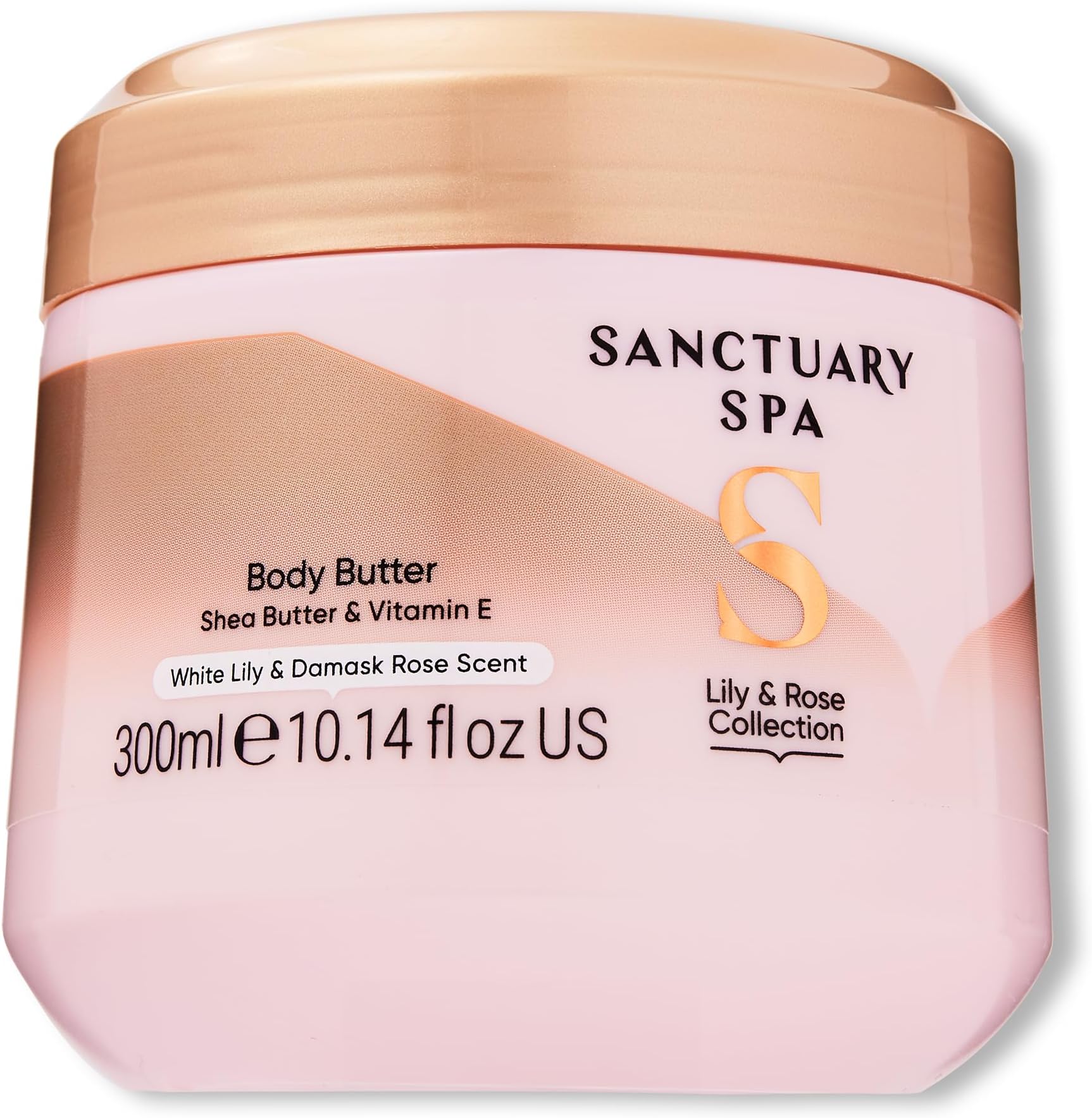 Sanctuary Spa Lily & Rose Body Butter for Women, No Mineral Oil, Cruelty Free & Vegan Shea Body Moisturiser, 300ml
