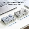 Base Dock USB-C 8K con Ventana de Vidrio Transparente, Impresión de Dibujos Animados y Luz LED | Amplificador de Señal 2 Entradas 3 Salidas Hub Divisor USB-C, Alimentación Independiente y Carcasa de Aluminio CNC para Escritorio de Laptop 5