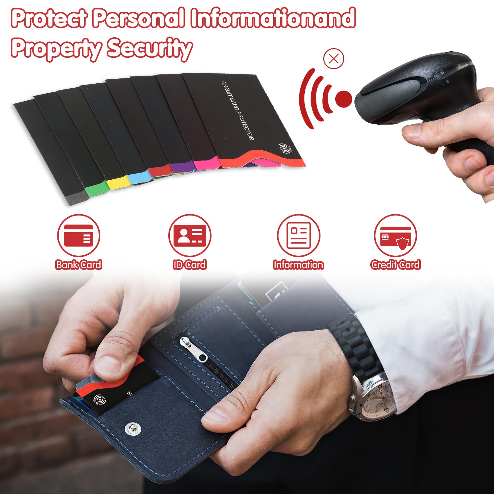 Gjinxi Travel RFID Blocking Sleeves, 18Pcs Premium RFID Card Holder Smart Slim Profile Design Card fit in Any Pocket or Purse Prevent Electronic Theft for Credit Debit Card Passport