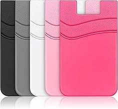 SHANSHUI Phone Wallet, Strong Adhesive Silicone Wallet Sleeve Pocket Stick on ID Credit Card Holder for All Smartphones