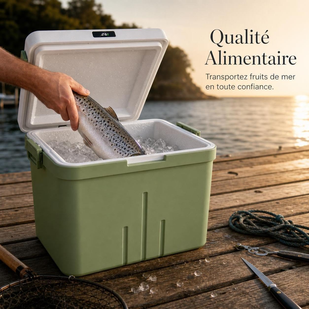 Contenitore Termico Portatile per Campeggio - Scatola Termica Contenitore Termico per Alimenti e Bevande - per bevande