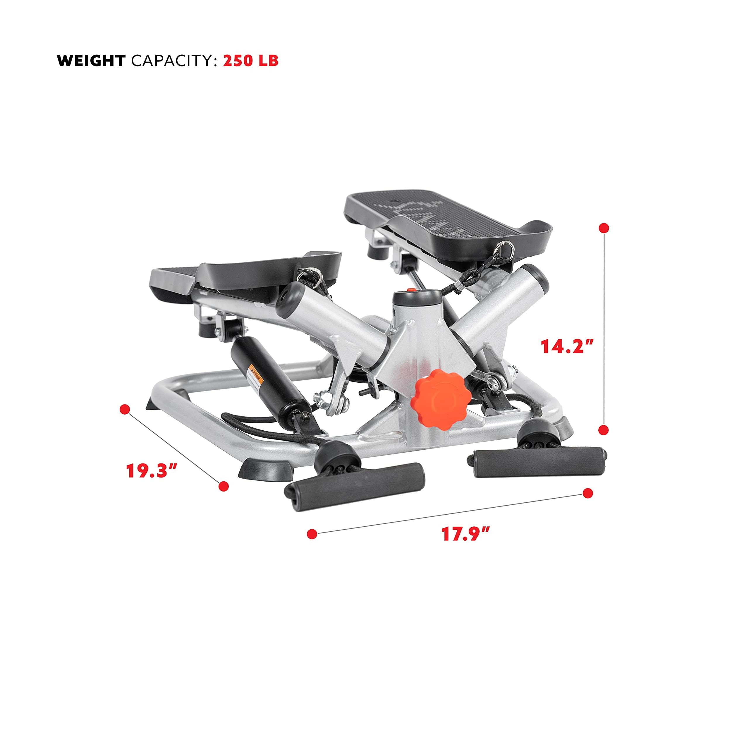 Sunny Health & Fitness Mini Stepper c/Bande Elastiche per Allenamento Casa