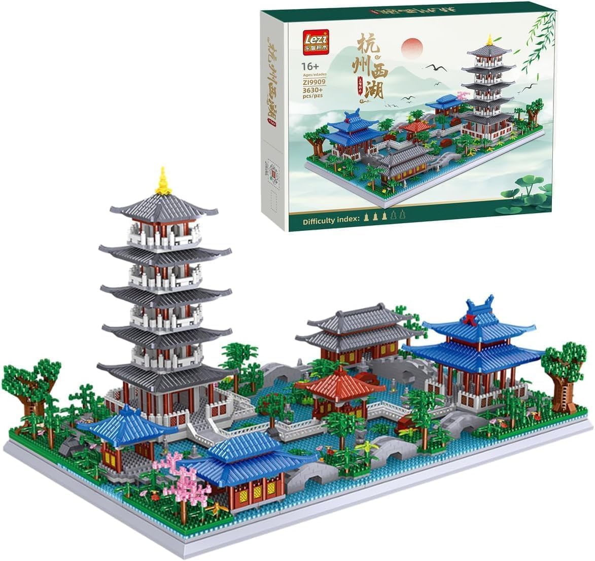 Chinese Style Architecture Nano Mini Building Model, 3630PCS Micro ...