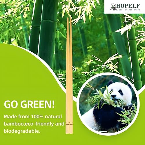 Miniatura 2 de 5 pares de palillos de 9.5 pulgadas x 5 pares, reutilizables, diseño simple y minimalista, más opciones de tamaño de 7"9.5"12"