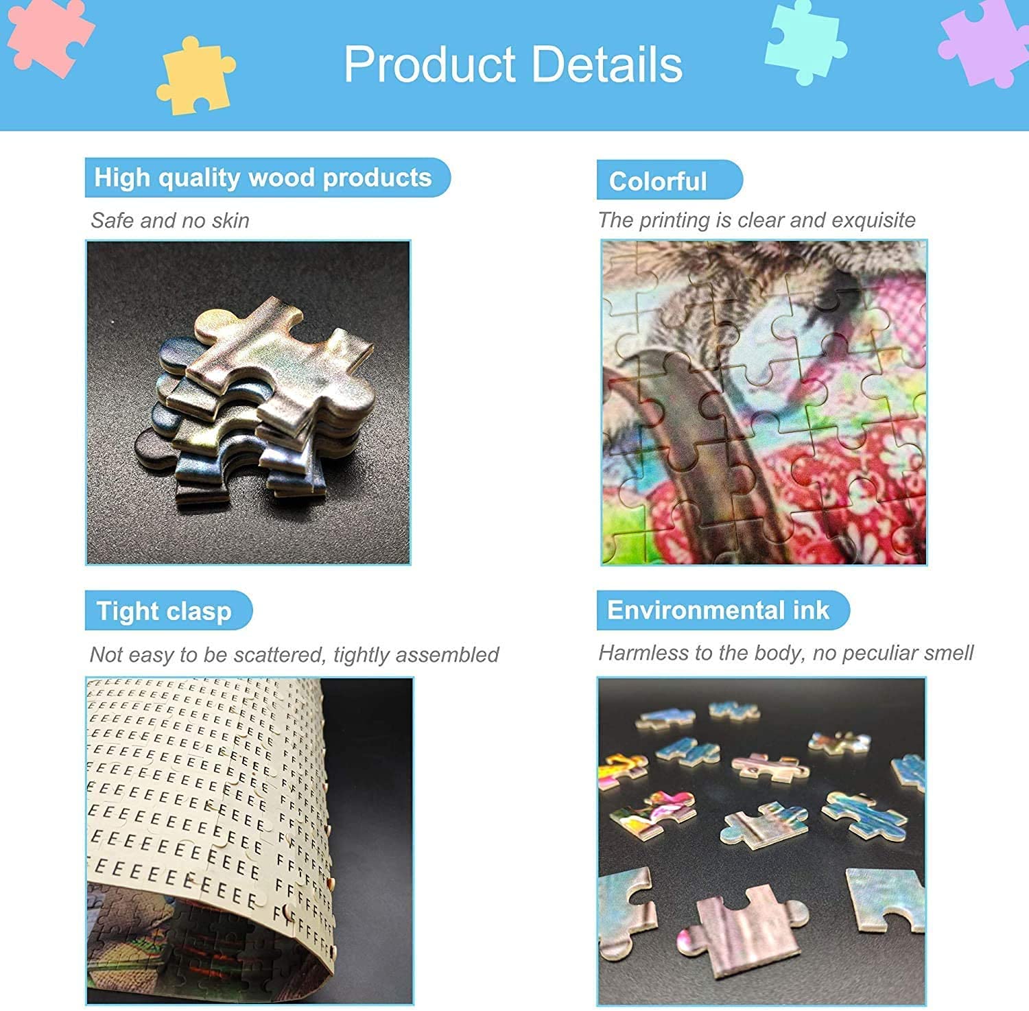 Jigsaw Puzzle 1000 Piece Wooden Puzzle Farm Chicken and Goat Family Decorations, Unique Birthday Present Suitable for Teenagers and Adults - Image 4