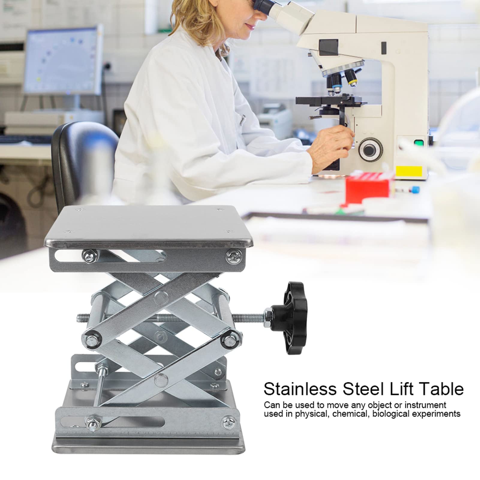 Lifting Platform Stand Rack, Adjustable Expandable Stainless Steel Laboratory Table Holder Lifter