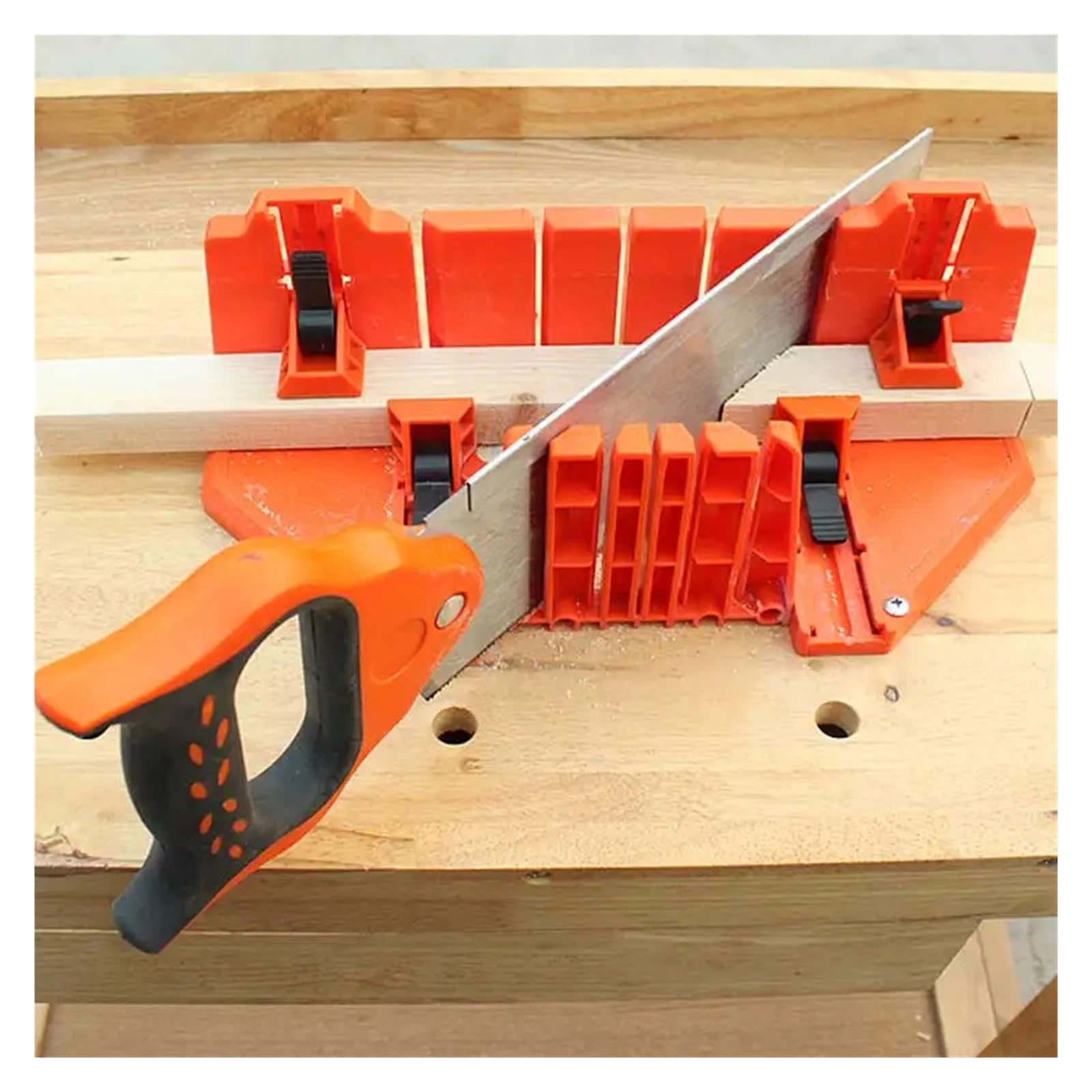 Caja de Inglete Sierra ingletadora de lomo Pequeña Caja ingletes pequeña for sierra manual alta resistencia Corta ángulos Corte precisión para Corte de Madera, Plástico y Proyectos de Carp