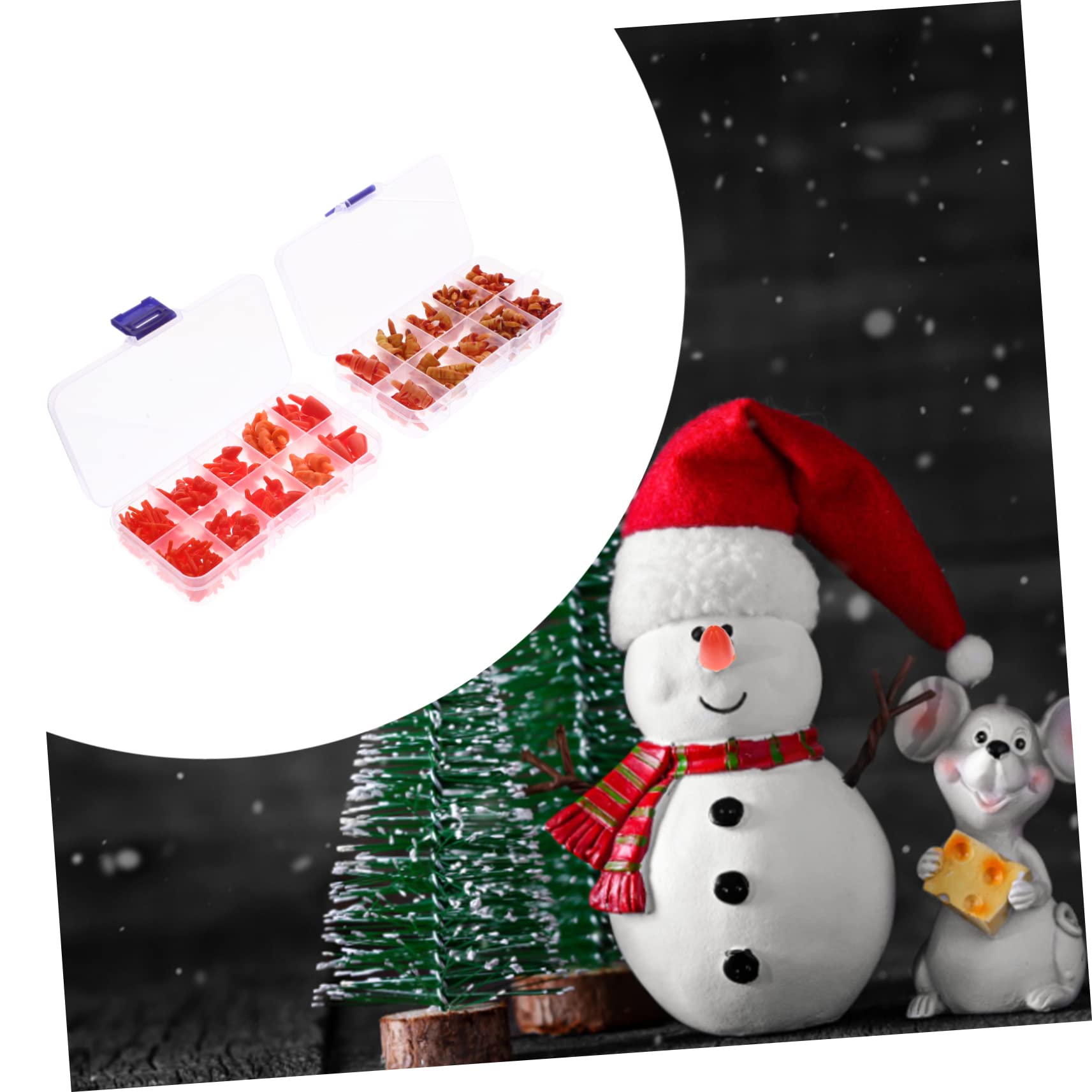 VILLCASE 3 Sätze Schneemann Nase Schneemann- Schneemann-nasenknöpfe Bausatz Winterdeko Christmas-Decorations Weihnachtsschneemann, Der Nase Macht Schneemann Liefert Plastik 2 Boxen * 3
