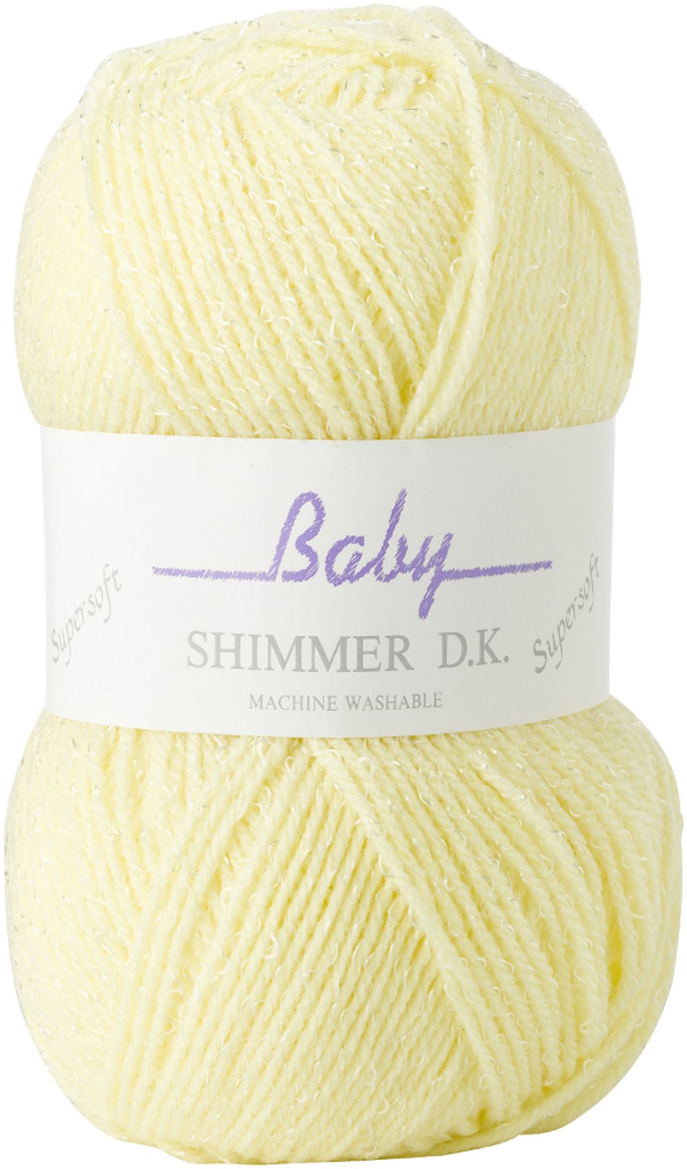 James C. Brett Yellow James Brett Baby Shimmer Dk Knitting Yarn Soft Double Knit Wool 5 X 100G Balls (Lemon - Bs2)