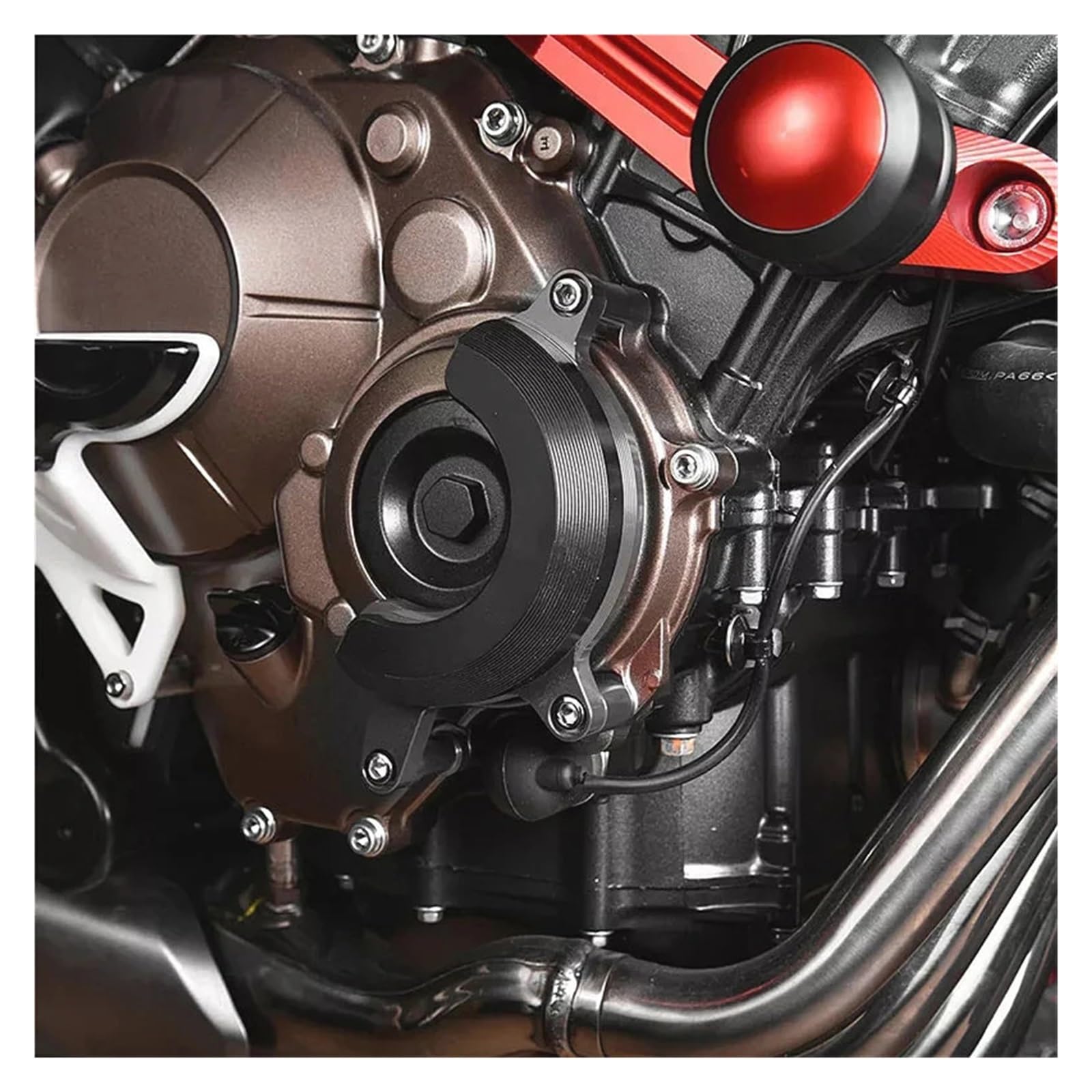 Kompatibel mit dem Crash Pad for Moto Kompatibel mit Honda CB650R 2019-2022 CB650F 2014-2019 Fallschutz für Rahmen des Motorstators rechte Seite (Rot)