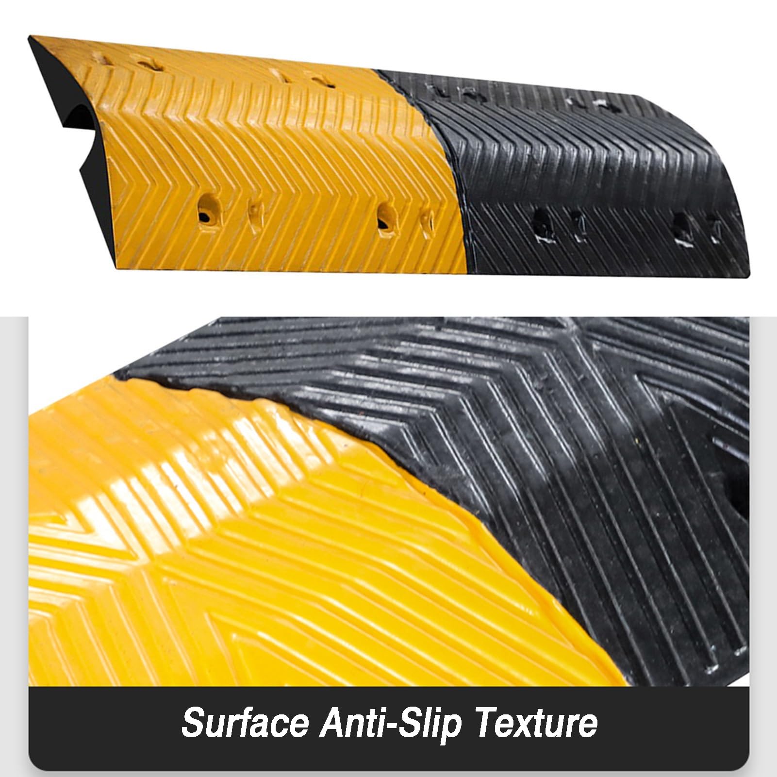 Topes de Velocidad de Goma, rampas de protección de Cables, Capacidad de Carga de 110231 Libras, adecuados for Carreteras de Asfalto y hormigón(98x35x6.5cm)