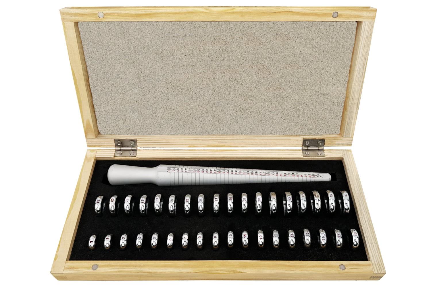 PAULIMOT Ringmaß-Set mit Ringstock, 37-teilig