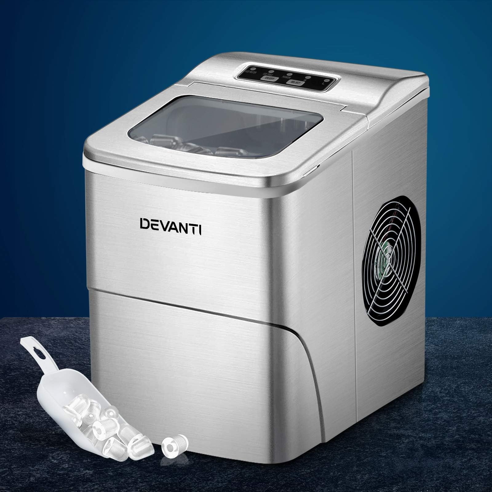 Devanti Ice Maker Machine, 2L 12KG Portable Countertop Icemaker Cube