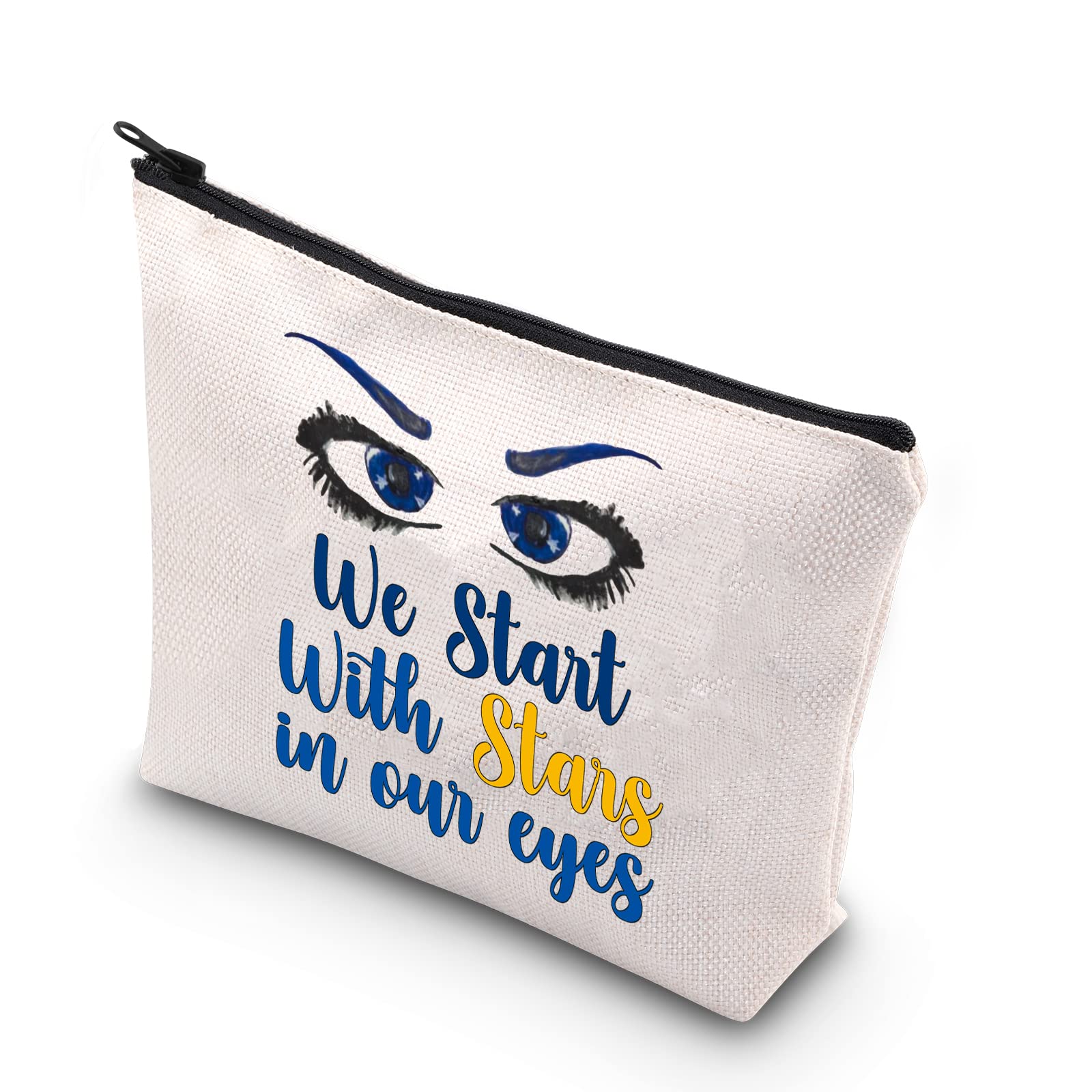 VAMSII Musical Cosmetic Bag We Start with Stars in Our Eyes Music Lover Makeup Bag Gift for Her, our eyes