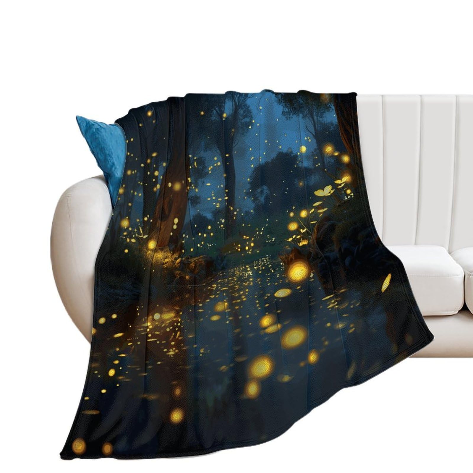 Fireflies Throw Blanket for Couch Super Soft Warm Lightweight Throw Blankets Cozy Flannel Bed Blanket Cute Decorative Blankets for All Seasons Home Decor Gift 30"*40"（76 * 100cm）