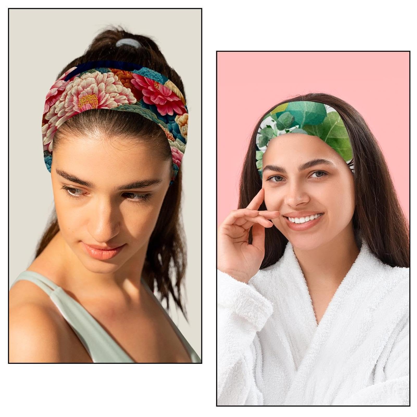 Lot de 6 bandeaux élastiques antidérapants pour femme - Pour yoga, entraînement, course à pied, sport