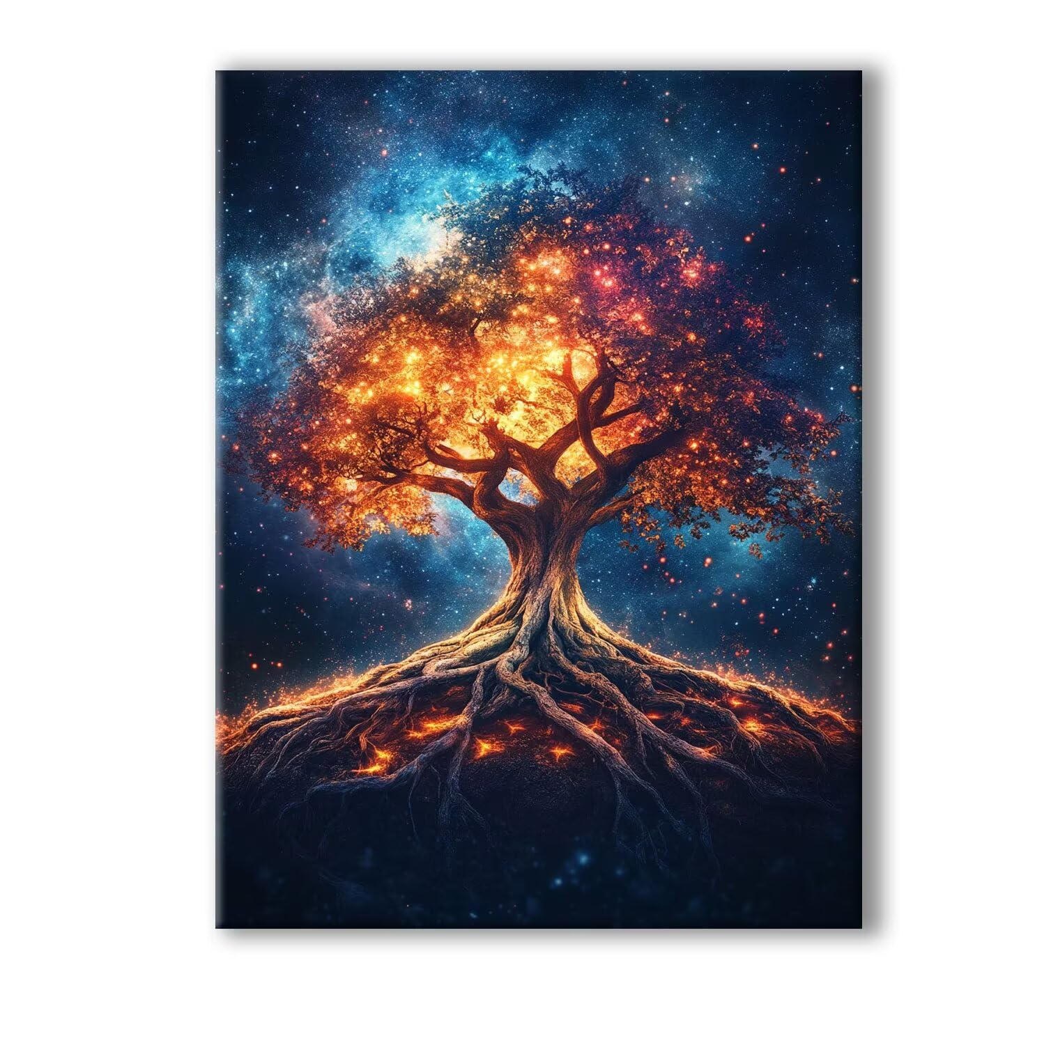 Gwiaździste niebo do malowania po numerach, dla dorosłych z ramą, 90 x 120 cm, malowanie drzewem według numerów na płótnie, 96 x 48 cali, zestawy do malowania 5D według numerów, z 3 pędzlami i akrylem