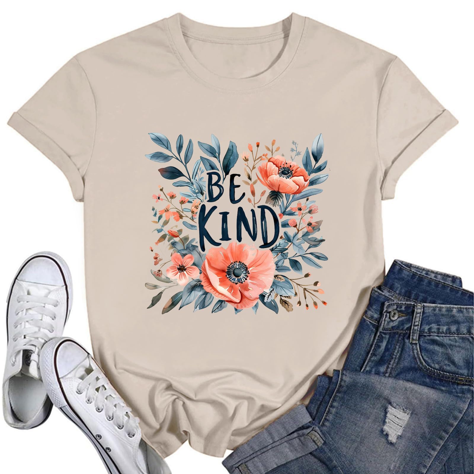 Kindness Shirt for Women Summer Casual Short Sleeve Inspirational Tee Tops