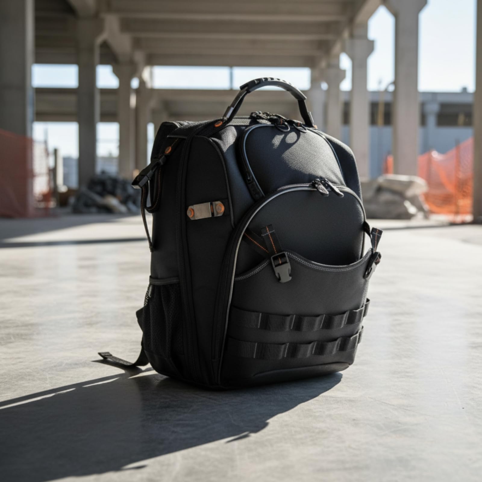 Sac à Dos Chantier Grand Volume | Multi-Poches, Sac à Dos Porte-Outils, Multipoches, pour Travaux Extérieurs, Professionnels du Bâtiment