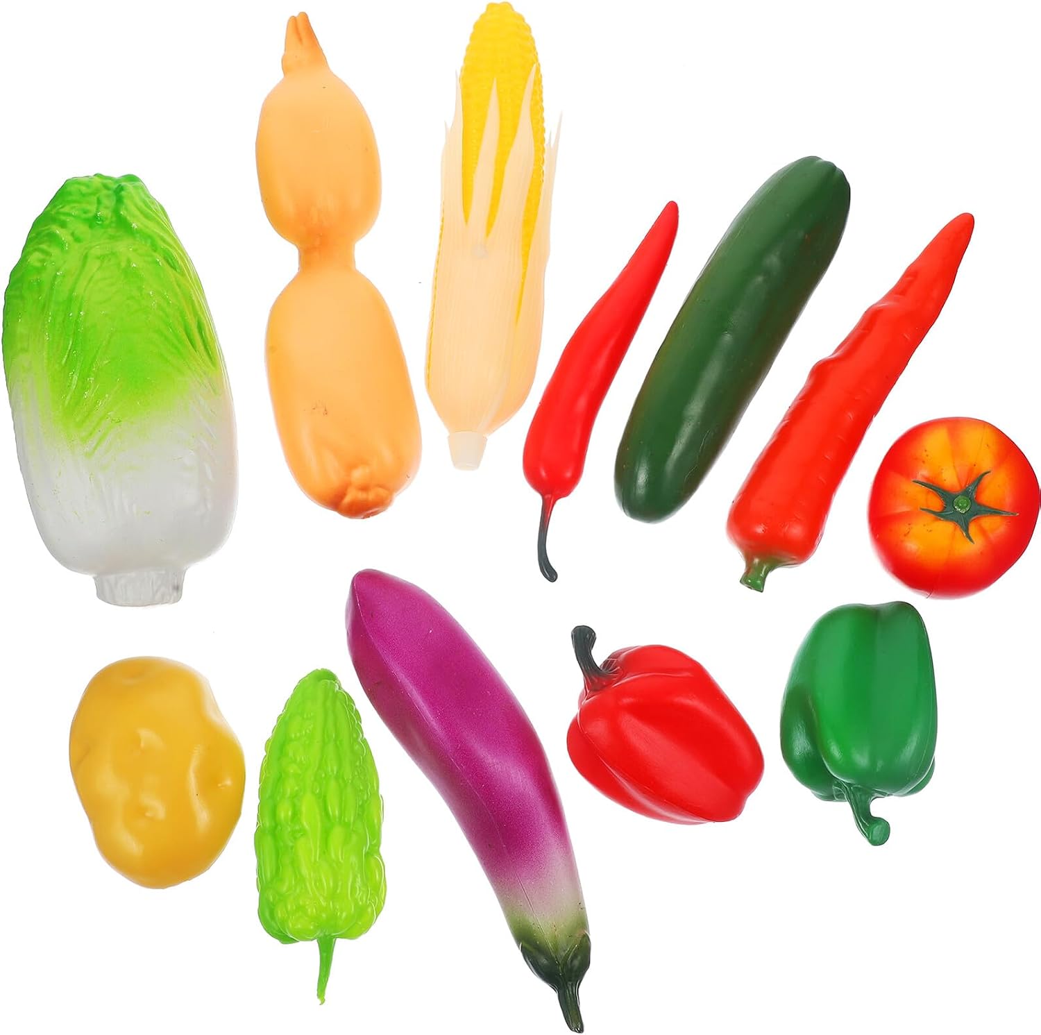 12pcs Creative Fake Vegetable Models Simulation Food for Early Learning Teaching Props Lifelike Artificial Vegetables for Restaurant Display and Photography