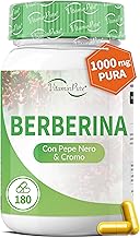VitaminPure - Berberina 1000mg 180 Capsule, Formula Potenziata con Pepe Nero e Cromo per un Assorbimento Migliore, Integratore 100% Naturale