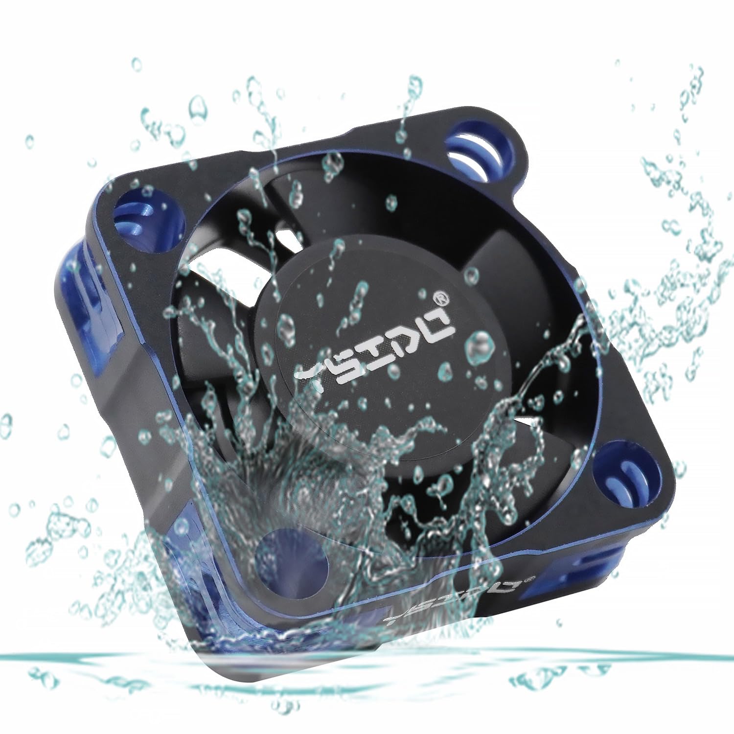 YSIDO Waterproof 3010 RC Cooling Fan 28000RPM Alluminum RC Car Motor Fan with Carbon Fiber Protective Board for RC Car 1/10 1/12 540 550 F540 3650 3660 Motor (Waterproof 3010BL)