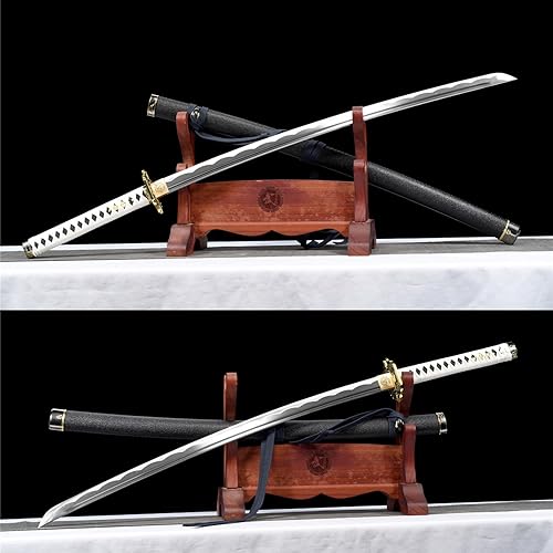 Miniatura 44 de Espada samurái japonesa auténtica hecha a mano de acero de alto carbono 1095 de espiga completa real afilada dragón Katana Cool Sword lista