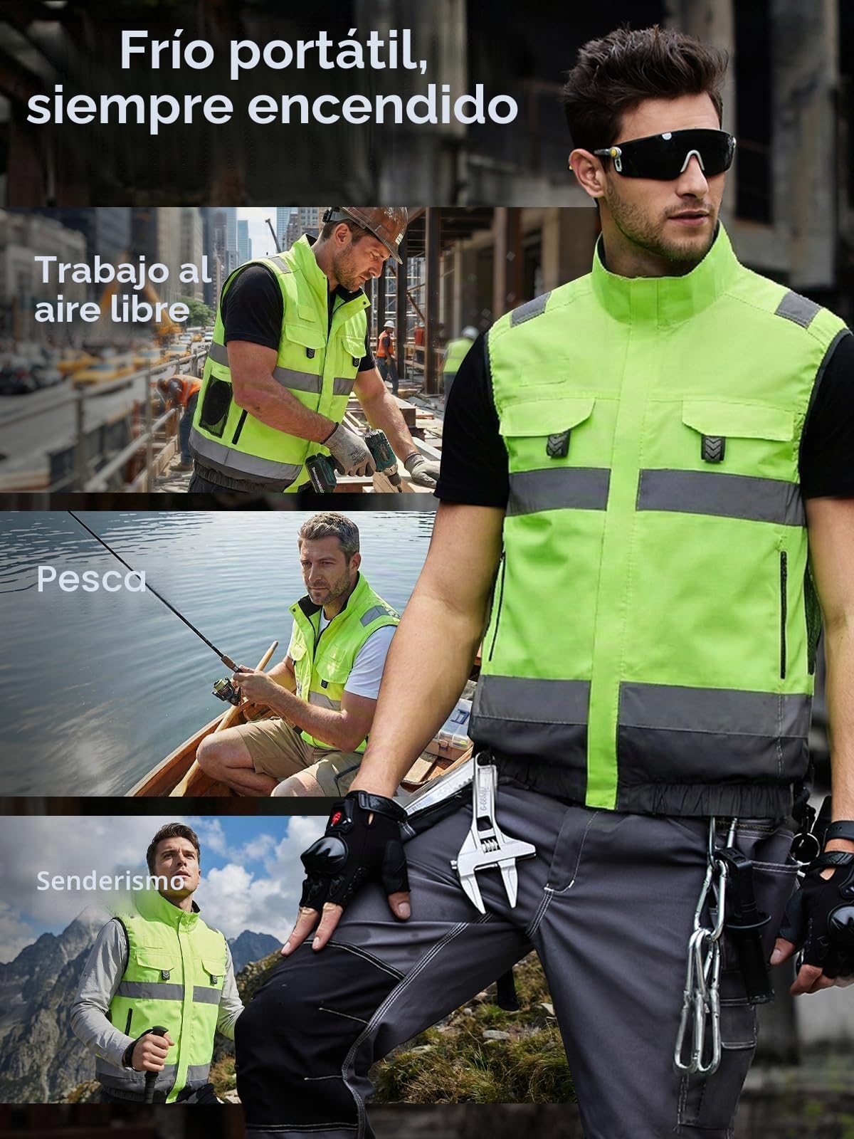 LABEWVI Chaleco refrigerante con juego de ventiladores, chaleco refrigerante para hombre y mujer con batería externa de 20000 mAh, chaleco de verano con 2 ventiladores