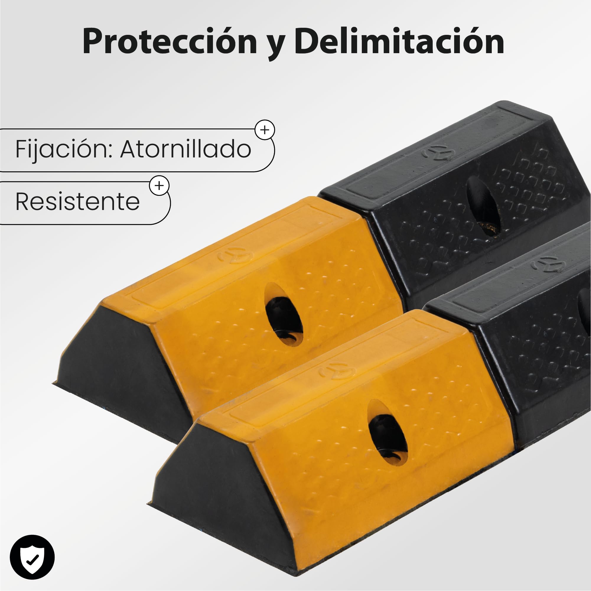 Tope para Estacionamiento 49x15x9cm – Protector de Suelo para Garaje – Calzos para Coche - Tope de Parking 490mm - Tope de Ruedas Antideslizante para Estacionamiento Seguro (1)