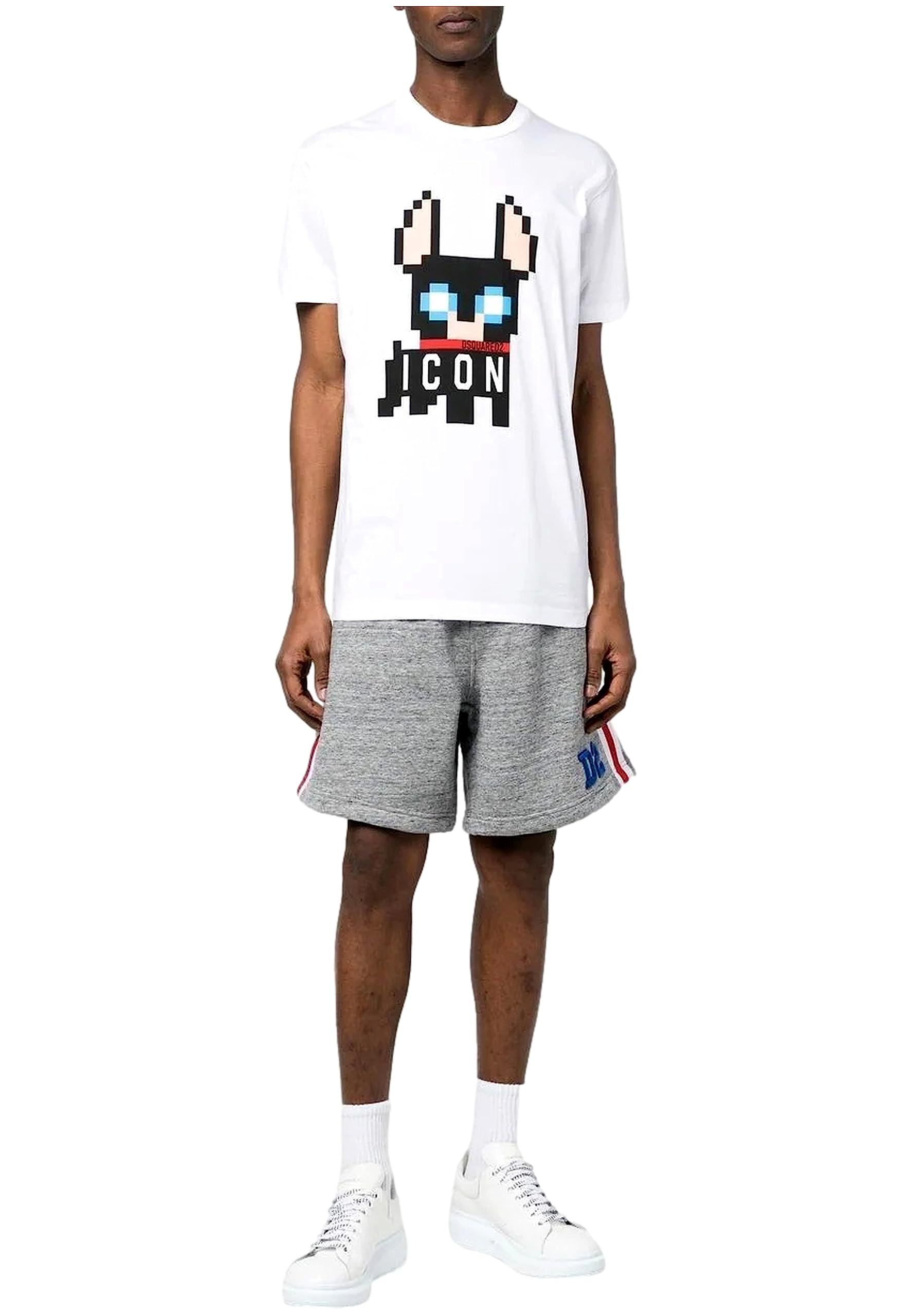 DSQUARED2 T-shirt Ciro Pixelado model S79GC0073S23009, biały, biały, L