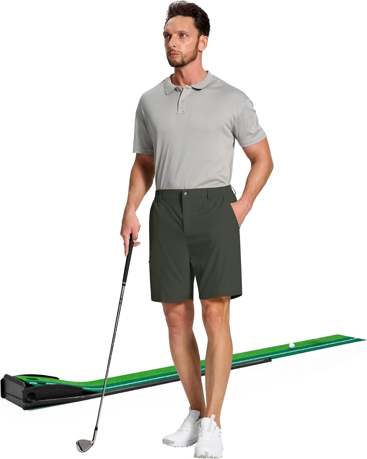 Mens Stretch Golf Shorts with 6 Pockets Dry Fit 7 Inch Inseam Lightweight Dress for Hiking Work Casual - Image 6