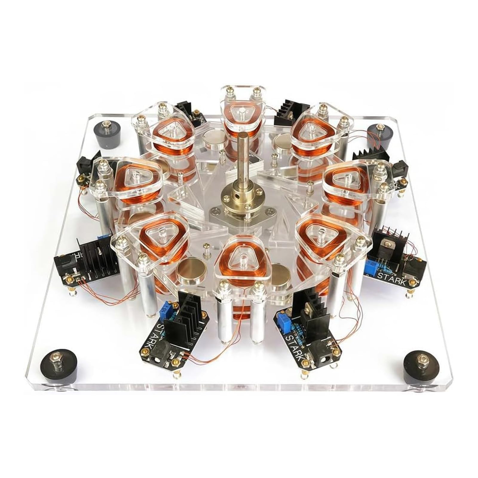 MRJYK 8 Coil Electromagnetic Cyclotron, Brushless Motor Cyclotron, Mute, 5000-10000 Rpm, For Science Education & Creative Learning Physics Experiment Kit For Adults