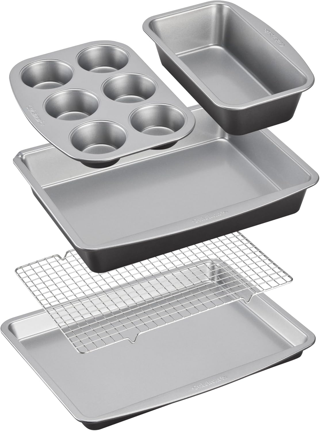 Cuisinart, 5-Piece Stackable Ceramic Nonstick Bakeware Set, MBT-5