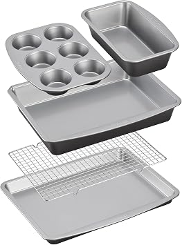 Cuisinart, 5-Piece Stackable Ceramic Nonstick Bakeware Set, MBT-5