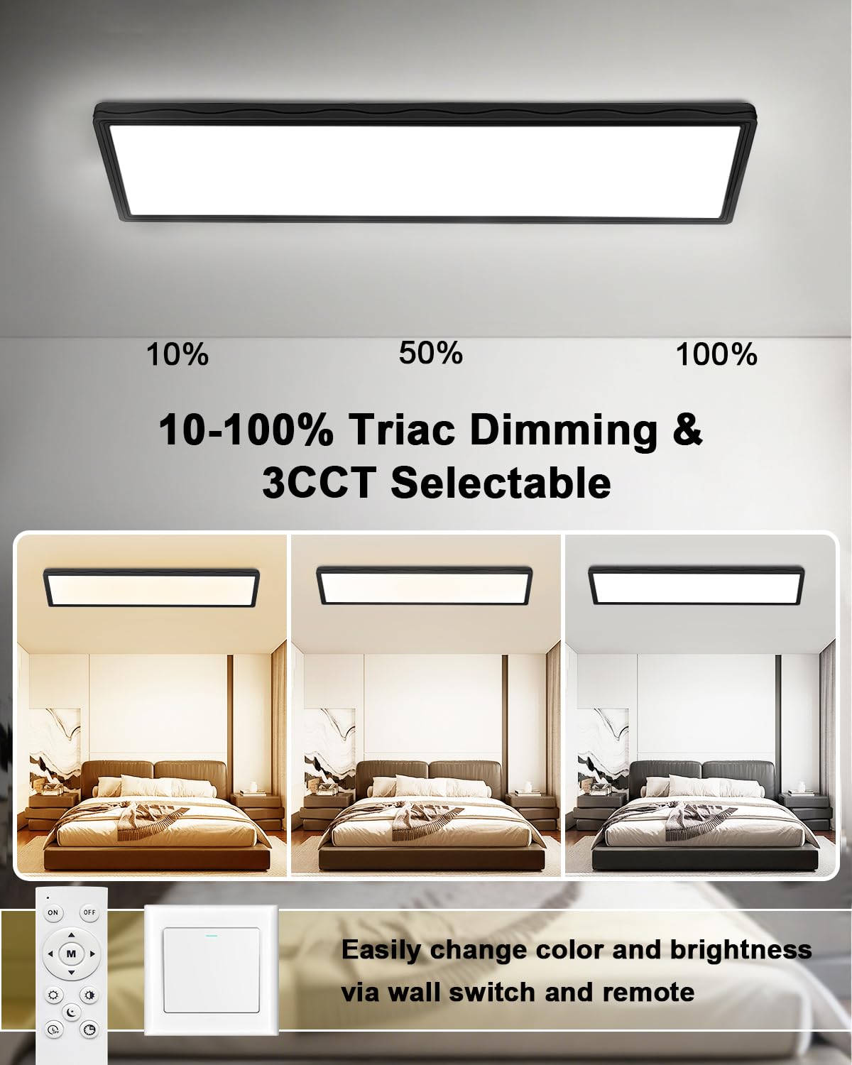 LED-plafondlamp 40W met afstandsbediening, dimbaar 2700K-6500K van LED-plafondlamp 40W met afstandsbediening, dimbaar 2700K-6500K van