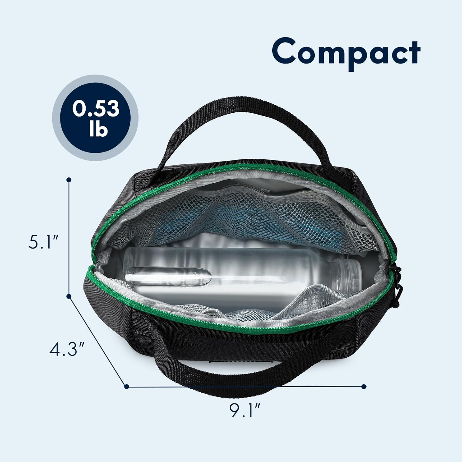 Haimont Freezable Snack Lunch Bag Reusable Freezer Mini Lunch Cooler, Small Insulated Bag Foldable for Work Travel Picnic, Black - Image 8