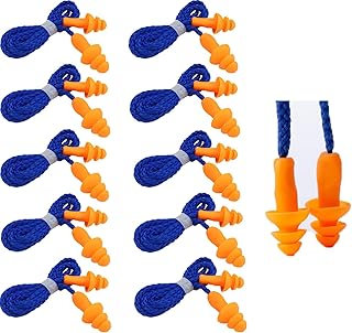 ソフトシリコンコード 再利用可能で洗える快適な耳栓 ノイズ聴覚保護 耳栓 音楽コンサート 10組 個別包装 再利用可能 睡眠 水泳